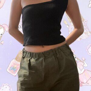 Urban Outfitters Black one shoulder crop top